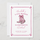 Pink Nash Bash Letzte Rodeo Junggeselinnen-Abschie Einladung (Vorderseite)