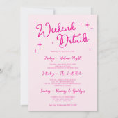 Pink Nashville Last Rodeo Bachelorette Wochenende Einladung (Rückseite)