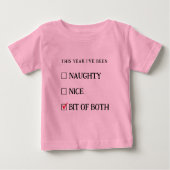 Pink Naughty Nice List Funny Niedliche Weihnachten Baby T-shirt (Vorderseite)