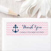 Pink Nautical Baby Dusche Gefallen Labels (Insitu)