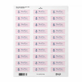 Pink Nautical Baby Dusche Gefallen Labels (Vorne)