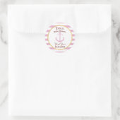 Pink Nautical Baby Event Stickers - Babydusche (Tasche)