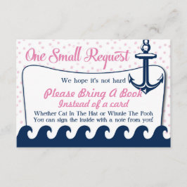 Pink Nautical Baby Showcard Reservieren Sie mit ei Begleitkarte
