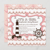 Pink Nautical Es ist eine Mädchen-Baby-Dusche Einl Einladung (Vorne/Hinten)