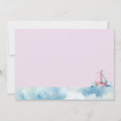 Pink Nautical Sailboat Kinderdusche Einladung (Rückseite)