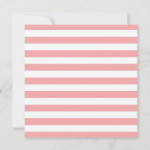 Pink Nautical Stripes Kinderdusche Einladung (Rückseite)