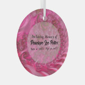 Pink Nautilus Fraktal Memorial Keepake Suncatcher Ornament Aus Glas (Vorderseite Rechts)