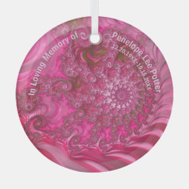 Pink Nautilus Fraktal Memorial Suncatcher Ornament Aus Glas