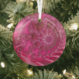 Pink Nautilus Fraktal Memorial Suncatcher Ornament Aus Glas