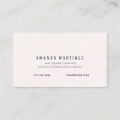Pink & Navy Apple Pattern Teacher's Business Card Visitenkarte (Rückseite)