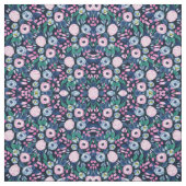 Pink Navy Blue Floral Bouquet Wasserfarben Muster Stoff (Muster)