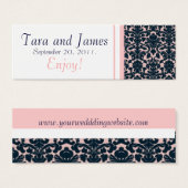 Pink Navy Damask Wedding Favor Tag Card (Vorne & Hinten)