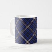 Pink Navy Diagonal Plaid Tartan textured Seamless Kaffeetasse (Vorderseite Links)