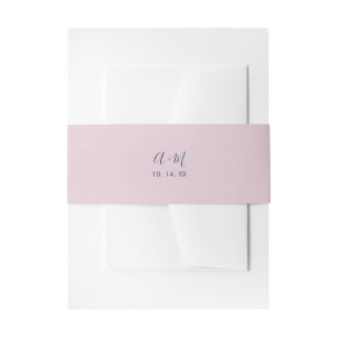 Pink & Navy   Einfaches Hochzeitsmonogramm-Bauchsb Einladungsbanderole