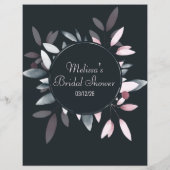 Pink Navy Elegante Soft Watercolor Bridal Bingo (Rückseite)