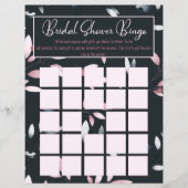 Pink Navy Elegante Soft Watercolor Bridal Bingo (Vorderseite)