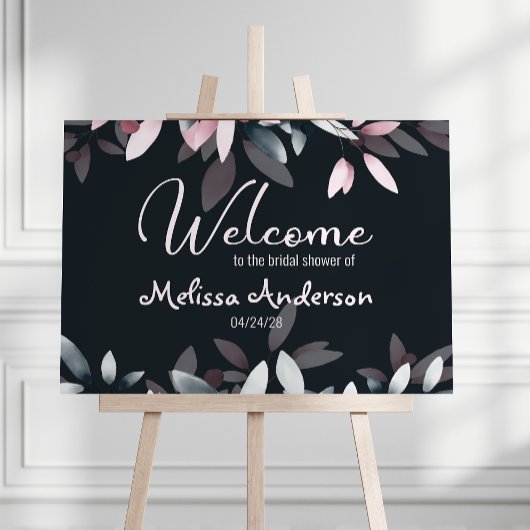 Pink Navy Elegantes Soft Watercolor Duschposter Poster