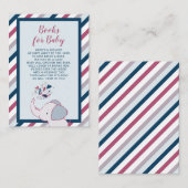 Pink & Navy Elephant Babydusche Bücher für Baby Begleitkarte (Vorne/Hinten)