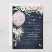 Pink Navy Es ist eine Girl Balloon Baby Dusche Einladung (Vorderseite)
