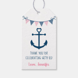 Pink Navy Girl Nautical Anchor Kinderdusche Geschenkanhänger
