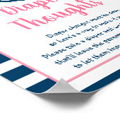 Pink Navy Girl Nautical Anchor Windeln Gedanken Poster (Ecke)
