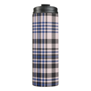 Pink Navy Glen Kariert strukturiert nahtlos Mustab Thermosbecher