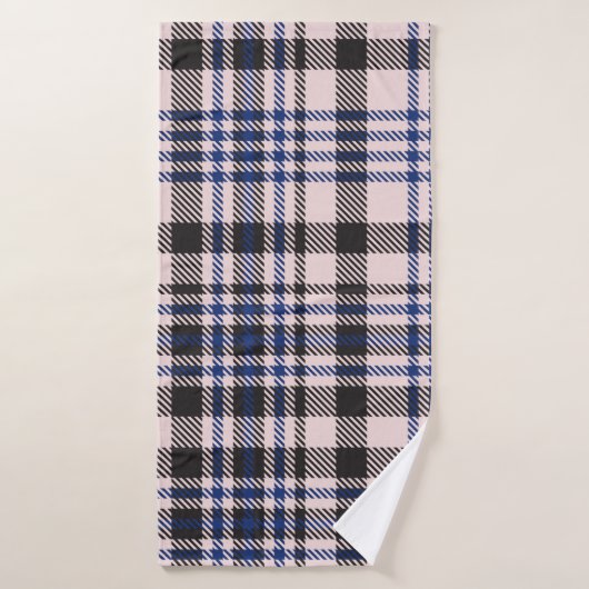 Pink Navy Glen Plaid textured seamless patternabst Badehandtuch (Badehandtuch)