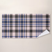 Pink Navy Glen Plaid textured seamless patternabst Badehandtuch (Badehandtuch)