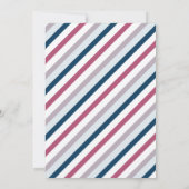 Pink & Navy Niedlich Elephant Virtual Birthday Par Einladung (Rückseite)