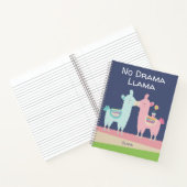 Pink Navy No Drama Llama Niedliche Individuelle Na Notizblock (Innenseite)