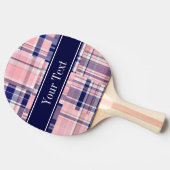 Pink Navy Welpe Patchwork Madras N Monogram Tischtennis Schläger (Seitenansicht)