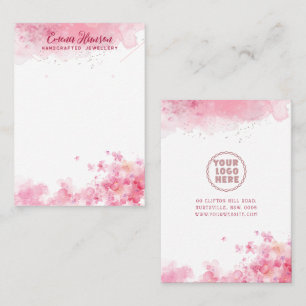 Pink Necklace Ohrringe Abstrakte goldene Grafikkar Visitenkarte