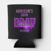 Pink Neon Birthday Dosenkühler (Rückseite)