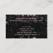 Pink Neon & Black Glitzer Lash Extensions Salon Visitenkarte (Rückseite)