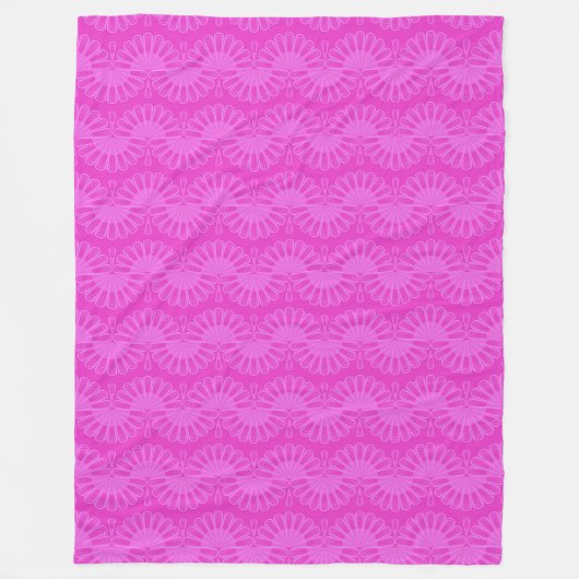 pink neon bright geometric pattern fleecedecke (Vorderseite)
