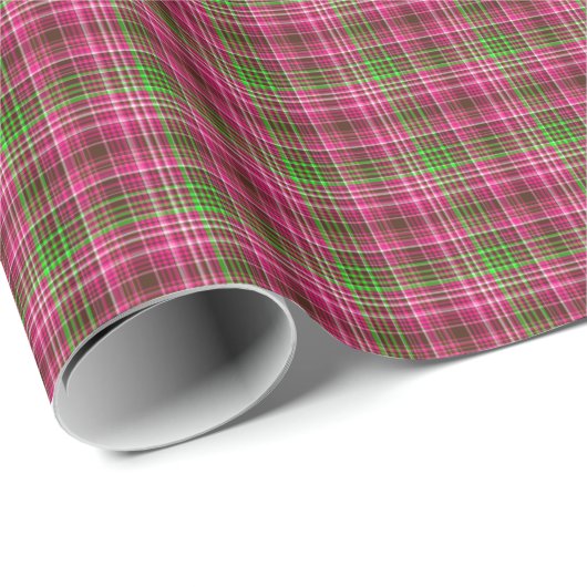 Pink-Neon-Brown-Coll-KARIERT-01-GIFT-WRAP-PAPIER Geschenkpapier (Rolleneckpunkt)