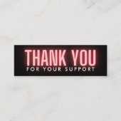 Pink Neon Danke für die moderne Medienbeilage Mini Visitenkarte (Vorderseite)