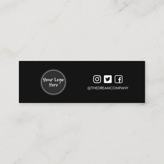 Pink Neon Danke für die moderne Medienbeilage Mini Visitenkarte (Rückseite)