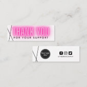 Pink Neon Danke Geometric Media Insert Mini Visitenkarte (Vorne/Hinten)