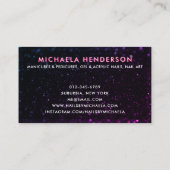 Pink Neon & Glitzer Nail Salon/Techniker Visitenkarte (Rückseite)