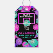 Pink Neon Grunge Paint Spritzer Basketball Gefalle Geschenkanhänger (Vorderseite)
