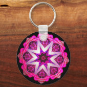 Pink Neon Kaleido-Star Schlüsselanhänger (Vorderseite)