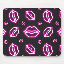 Pink Neon Kiss Mousepad