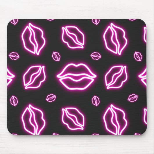Pink Neon Kiss Mousepad (Vorne)