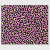 Pink Neon Leopard Papier Geschenkpapier (Flach)