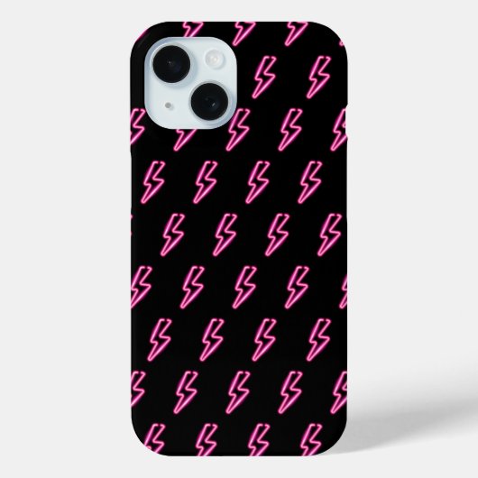 Pink Neon Lightning Bolt Muster Case-Mate iPhone Hülle (Rückseite)