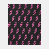 Pink Neon Lightning Bolt Muster Fleecedecke (Vorderseite)