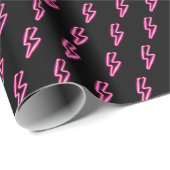 Pink Neon Lightning Bolt Muster Geschenkpapier (Rolleneckpunkt)