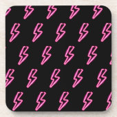 Pink Neon Lightning Bolt Muster Getränkeuntersetzer (Vorderseite)