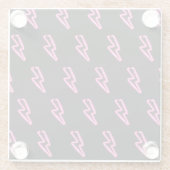 Pink Neon Lightning Bolt Muster Glasuntersetzer (Rückseite)